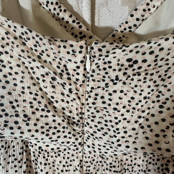 Express Women White Dress Black/Pink Polka Dot Spaghetti Strap Swing Size XL - Picture 8 of 10